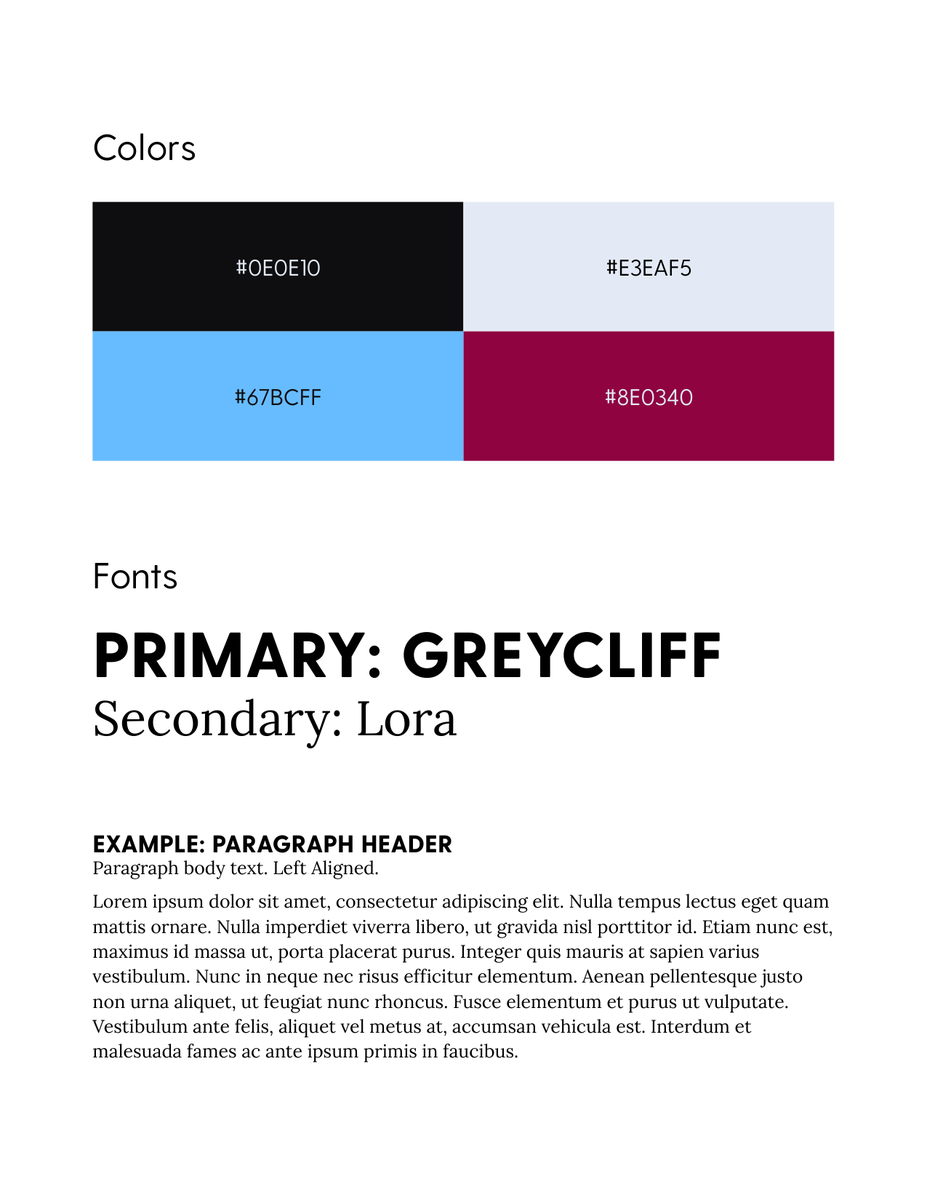 SV Music, guidelines page 2, colour and type, 2026